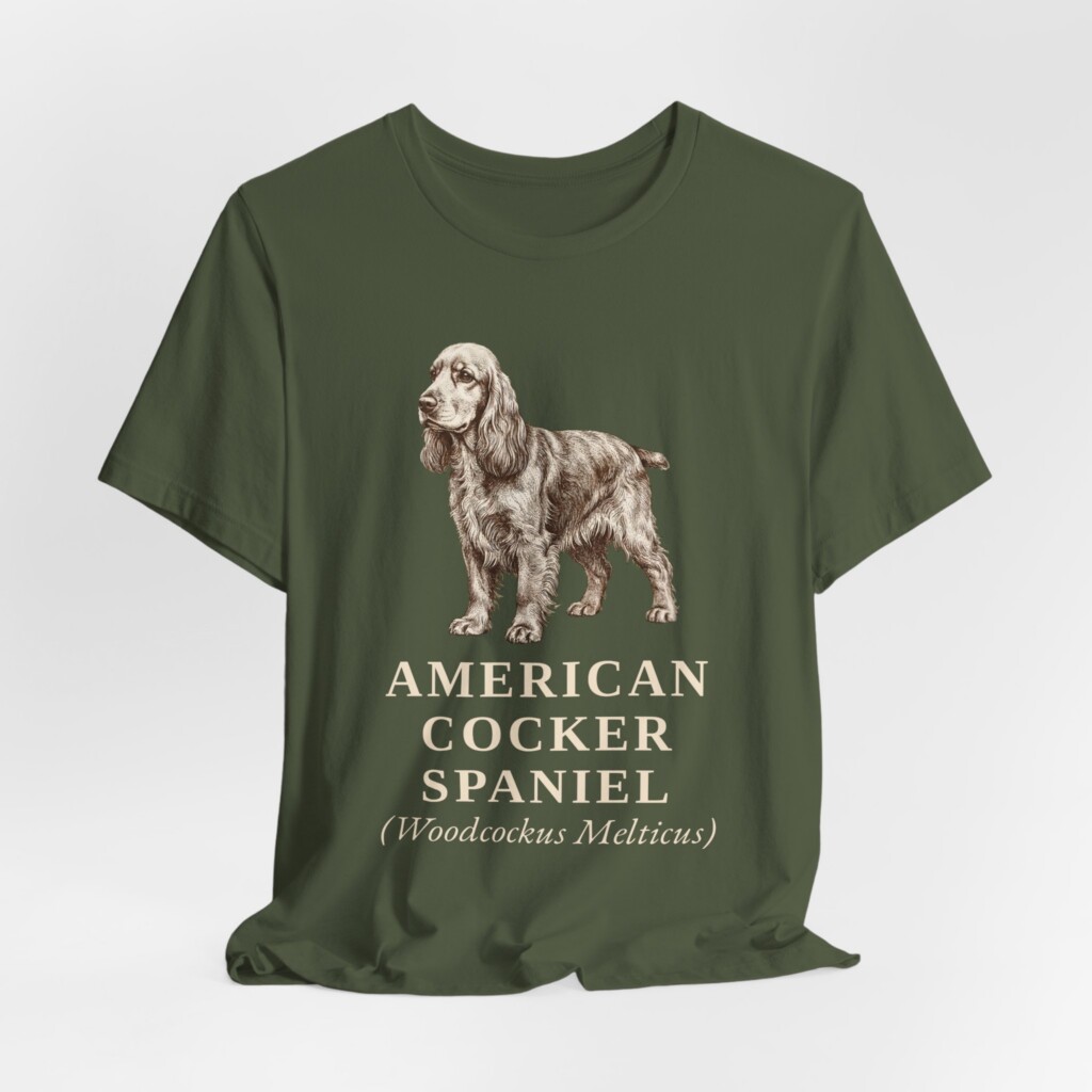 American Cocker Spaniel Latin Shirt, Vintage Dog Sketch Tee, Dog Latin Gift