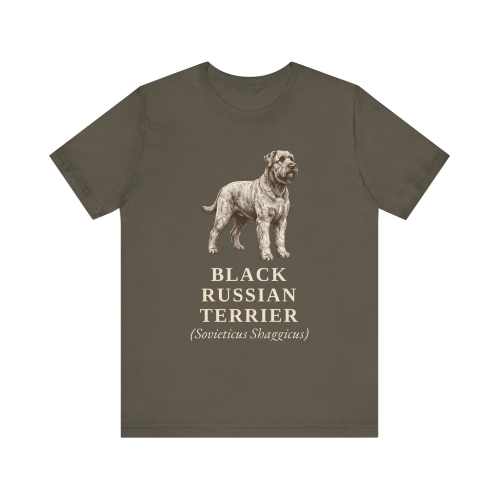 Black Russian Terrier Latin Shirt, Vintage Dog Sketch Tee, Dog Latin Gift