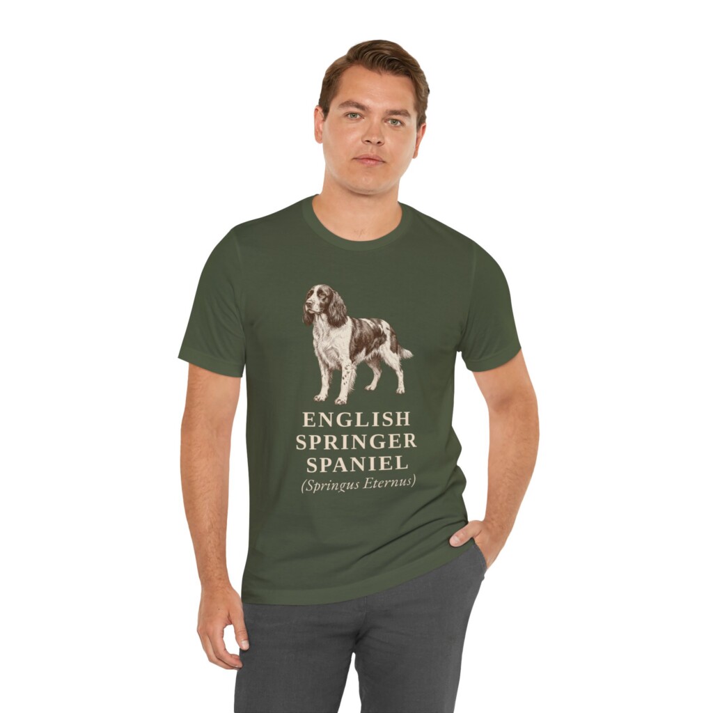 English Springer Spaniel Latin Shirt, Vintage Dog Sketch Tee, Dog Latin Gift