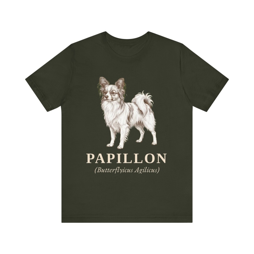 Papillon Latin Shirt, Vintage Dog Sketch Tee, Dog Latin Gift