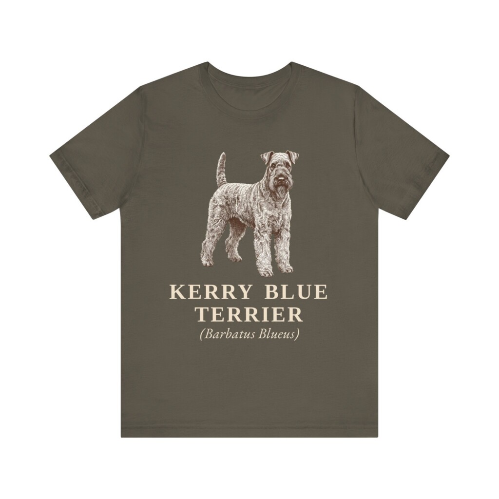 Kerry Blue Terrier Latin Shirt, Vintage Dog Sketch Tee, Dog Latin Gift