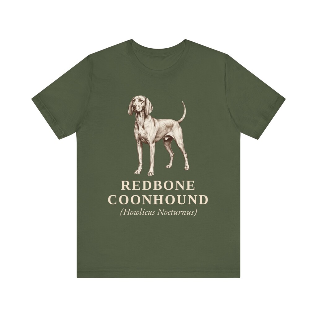 Redbone Coonhound Latin Shirt, Vintage Dog Sketch Tee, Dog Latin Gift