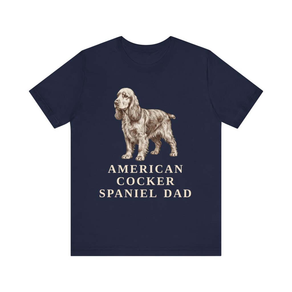 Cocker Spaniel Dad Shirt, Vintage Dog Sketch Tee, Dog Dad Gift