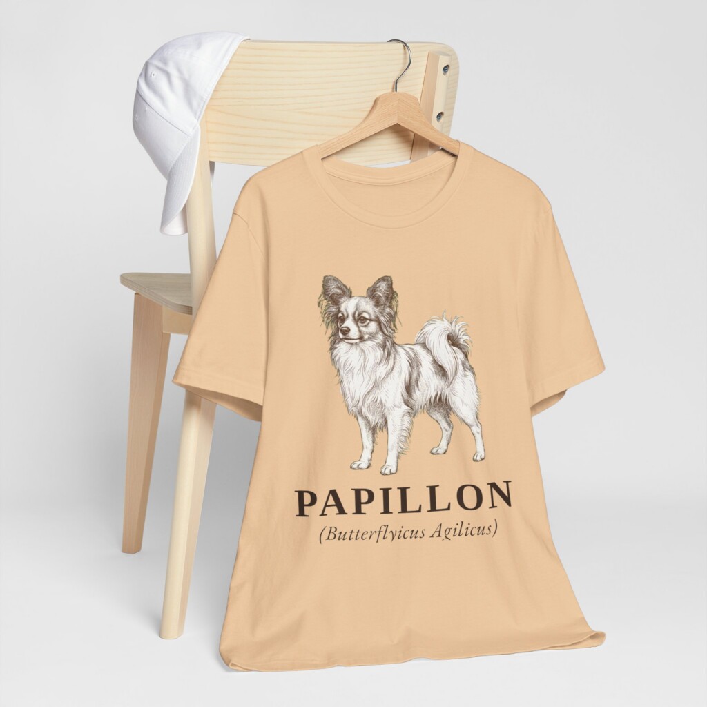 Papillon Latin Shirt, Vintage Dog Sketch Tee, Dog Latin Gift