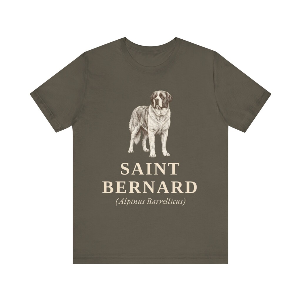 Saint Bernard Latin Shirt, Vintage Dog Sketch Tee, Dog Latin Gift