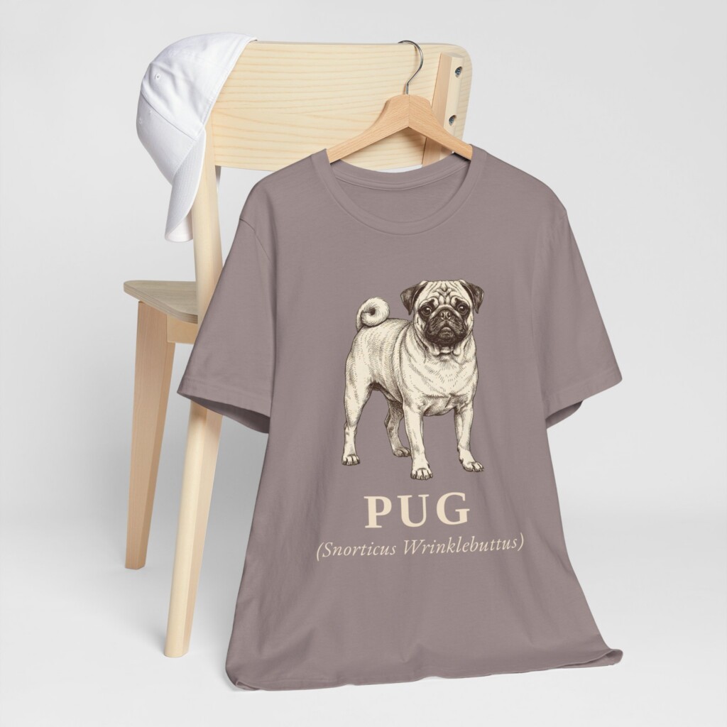 Pug Latin Shirt, Vintage Dog Sketch Tee, Dog Latin Gift