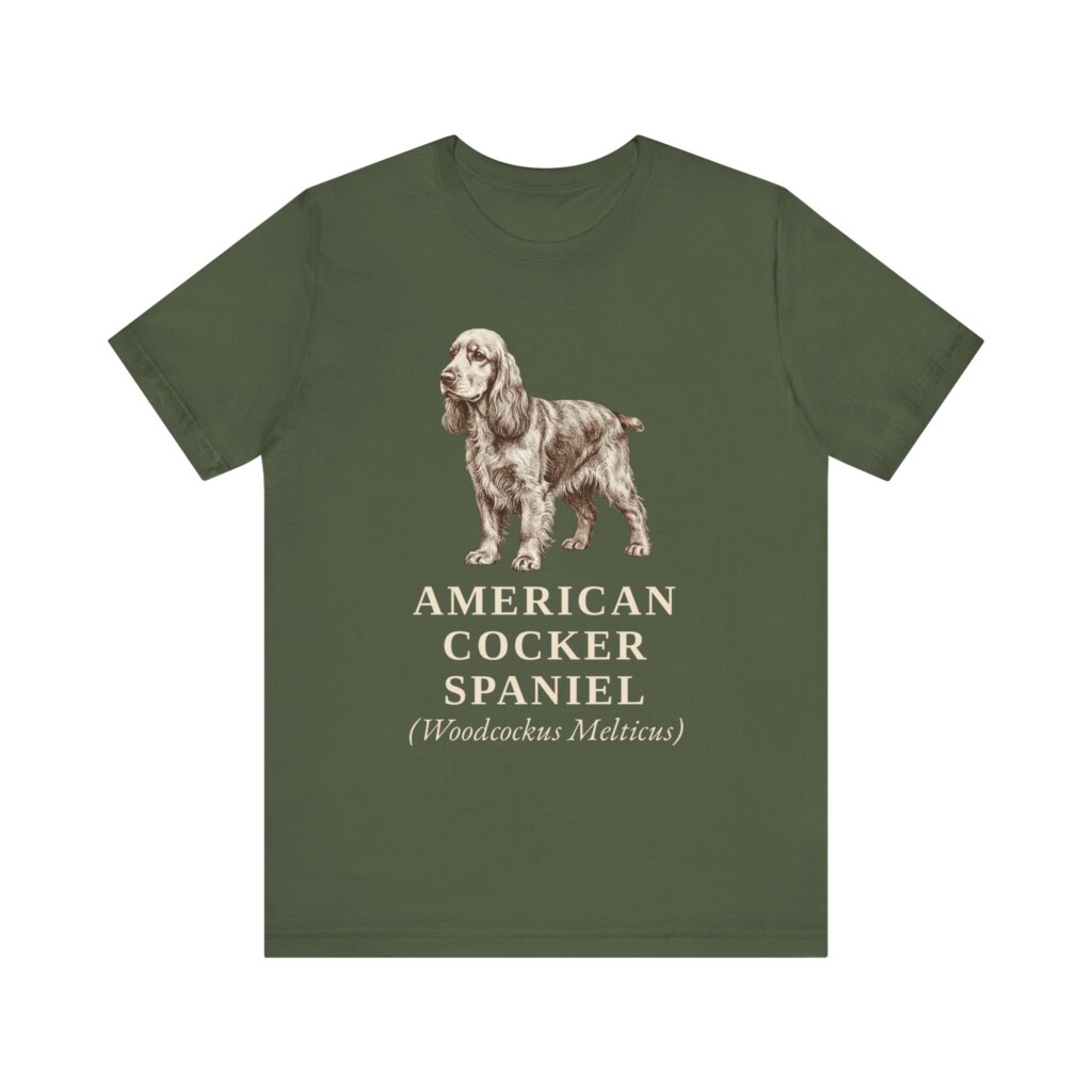 American Cocker Spaniel Latin Shirt, Vintage Dog Sketch Tee, Dog Latin Gift