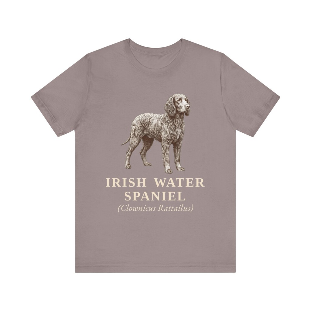 Irish Water Spaniel Latin Shirt, Vintage Dog Sketch Tee, Dog Latin Gift