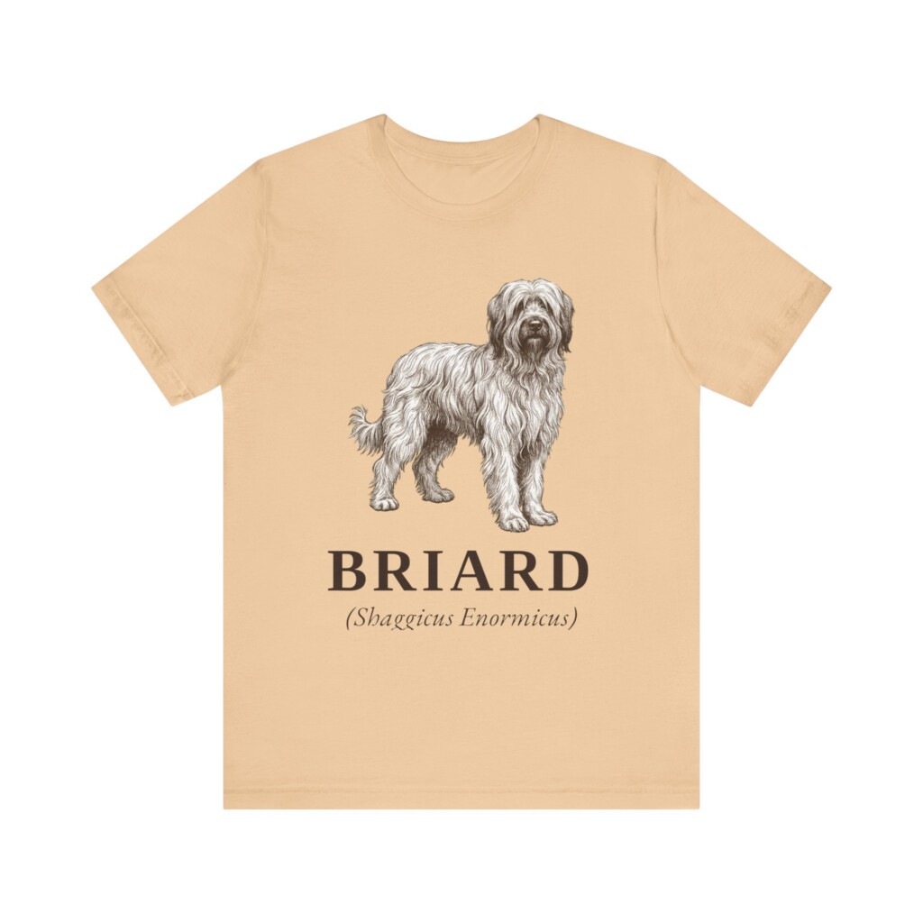 Briard Latin Shirt, Vintage Dog Sketch Tee, Dog Latin Gift