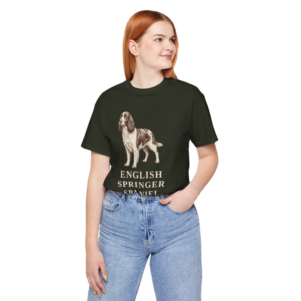 English Springer Spaniel Latin Shirt, Vintage Dog Sketch Tee, Dog Latin Gift