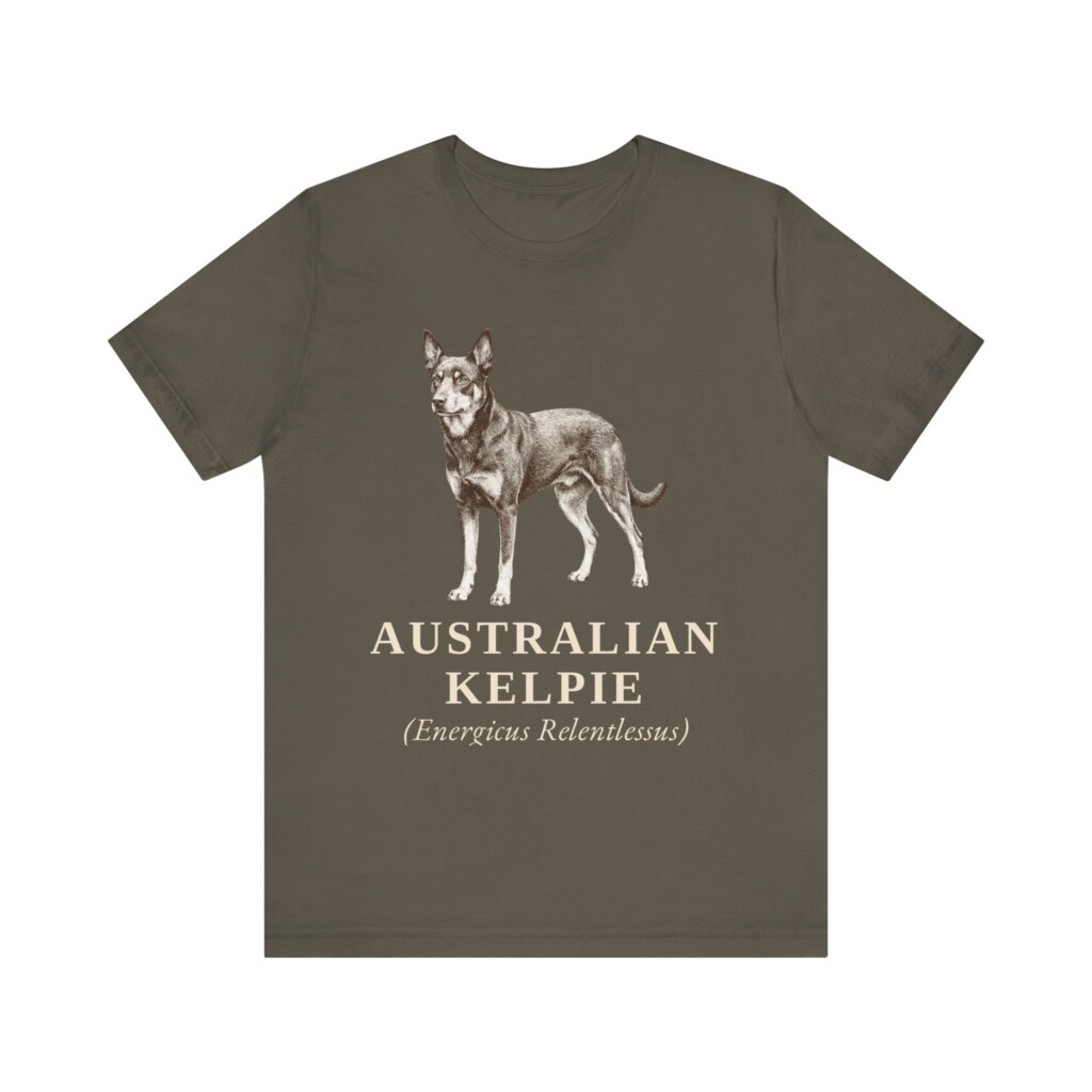 Australian Kelpie Latin Shirt, Vintage Dog Sketch Tee, Dog Latin Gift