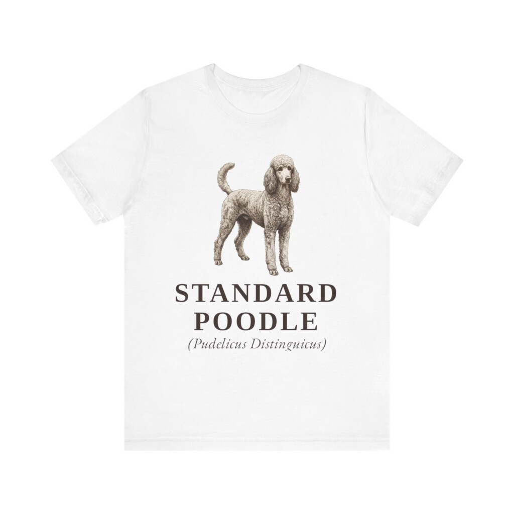 Standard Poodle Latin Shirt, Vintage Dog Sketch Tee, Dog Latin Gift