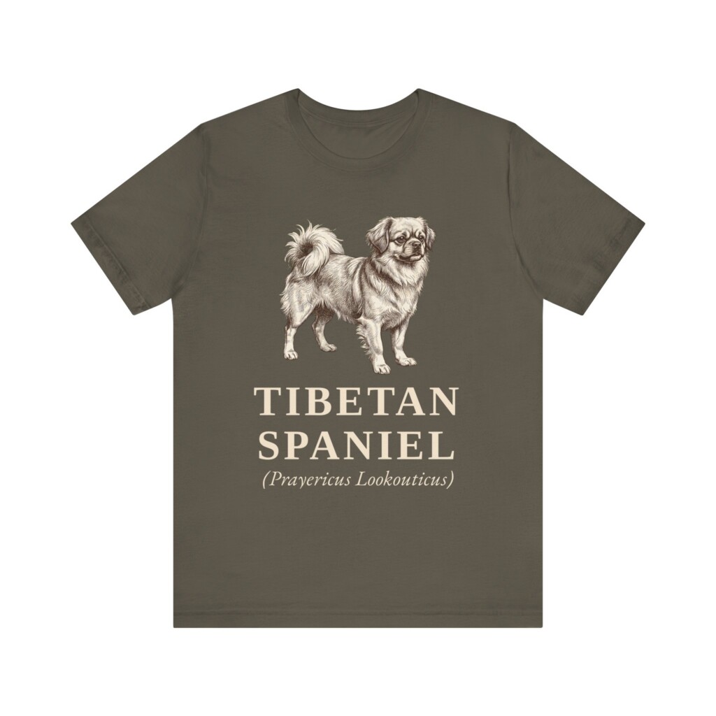 Tibetan Spaniel Latin Shirt, Vintage Dog Sketch Tee, Dog Latin Gift