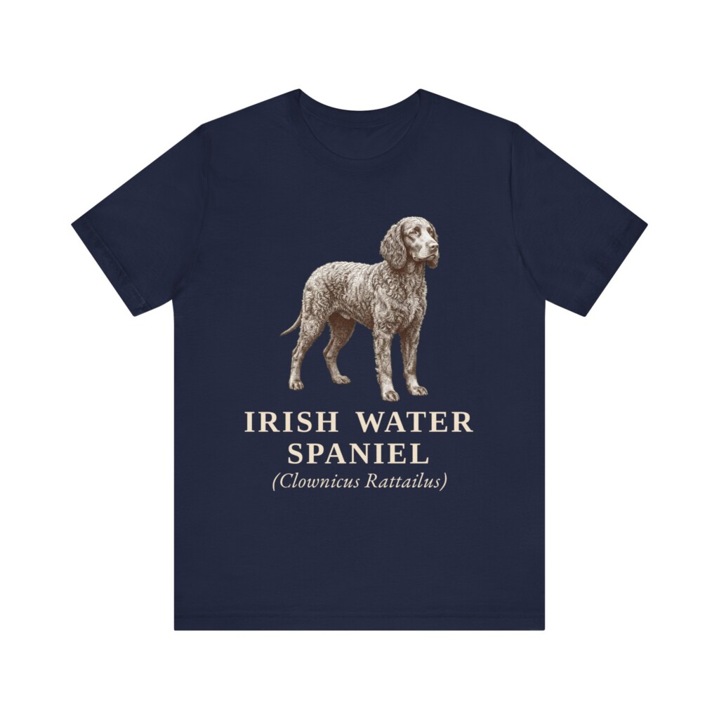 Irish Water Spaniel Latin Shirt, Vintage Dog Sketch Tee, Dog Latin Gift