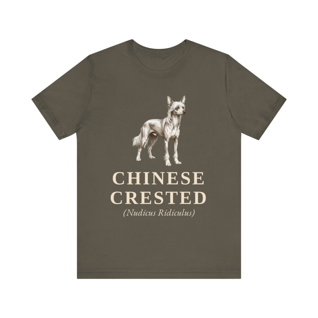 Chinese Crested Latin Shirt, Vintage Dog Sketch Tee, Dog Latin Gift