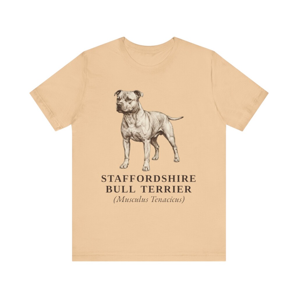 Staffordshire Bull Terrier Latin Shirt, Vintage Dog Sketch Tee, Dog Latin Gift