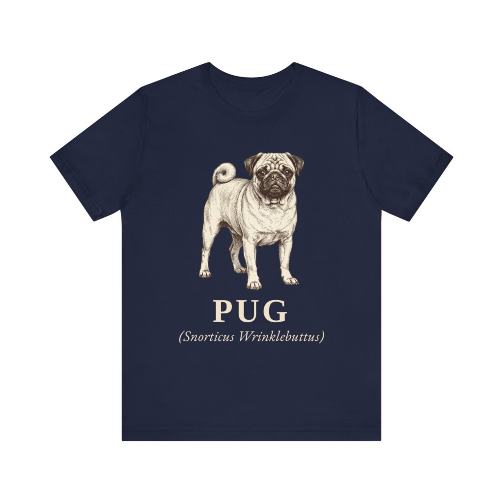 Pug Latin Shirt, Vintage Dog Sketch Tee, Dog Latin Gift