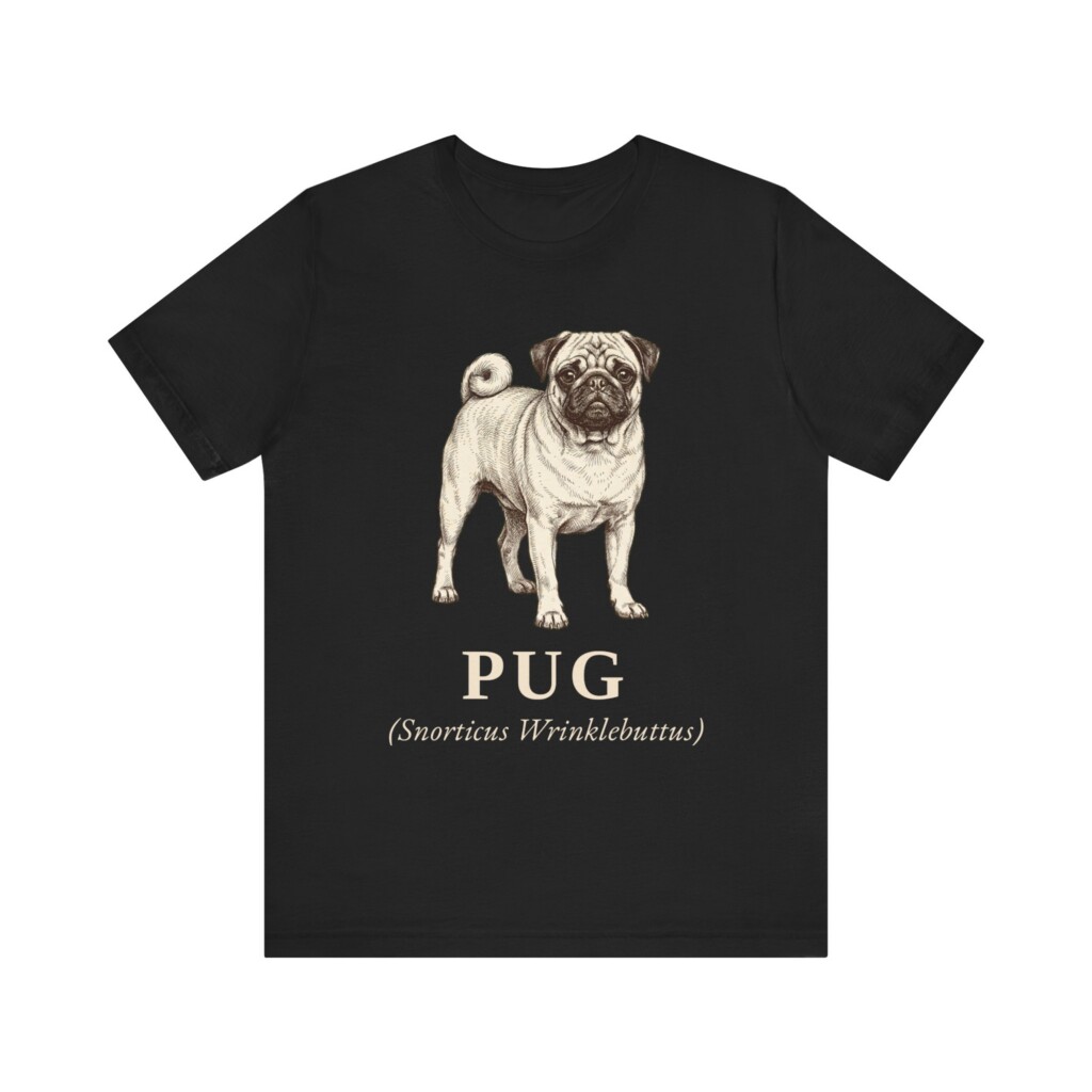 Pug Latin Shirt, Vintage Dog Sketch Tee, Dog Latin Gift