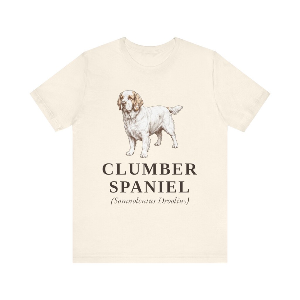 Clumber Spaniel Latin Shirt, Vintage Dog Sketch Tee, Dog Latin Gift