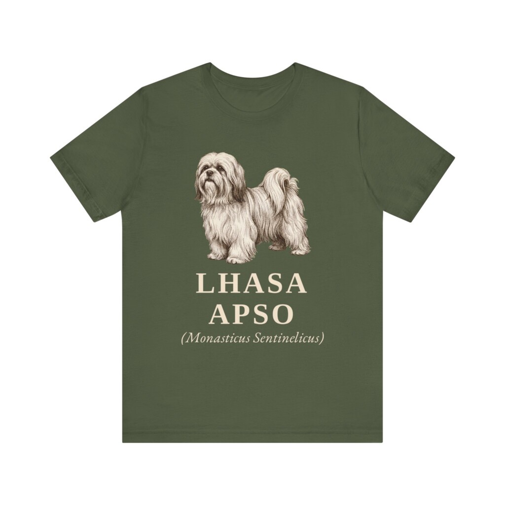 Lhasa Apso Latin Shirt, Vintage Dog Sketch Tee, Dog Latin Gift