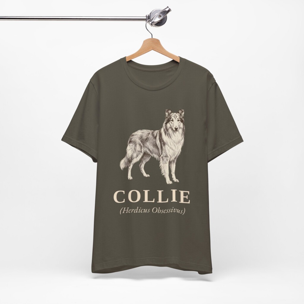 Collie Latin Shirt, Vintage Dog Sketch Tee, Dog Latin Gift