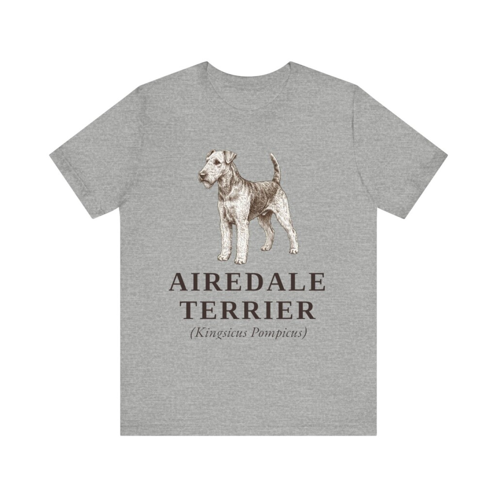 Airedale Terrier Latin Shirt, Vintage Dog Sketch Tee, Dog Latin Gift