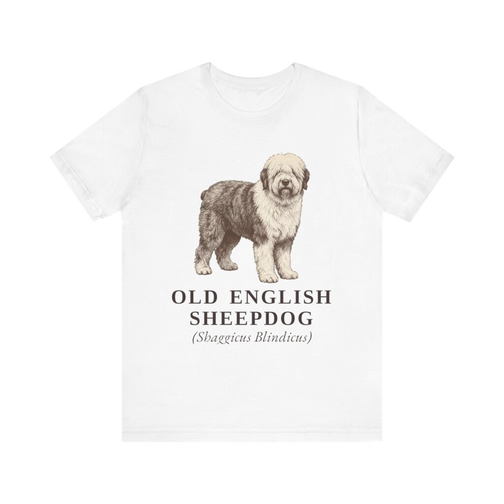 Old English Sheepdog Latin Shirt, Vintage Dog Sketch Tee, Dog Latin Gift