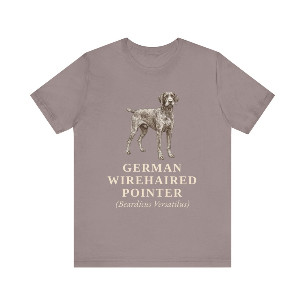 German Wirehaired Pointer Latin Shirt, Vintage Dog Sketch Tee, Dog Latin Gift