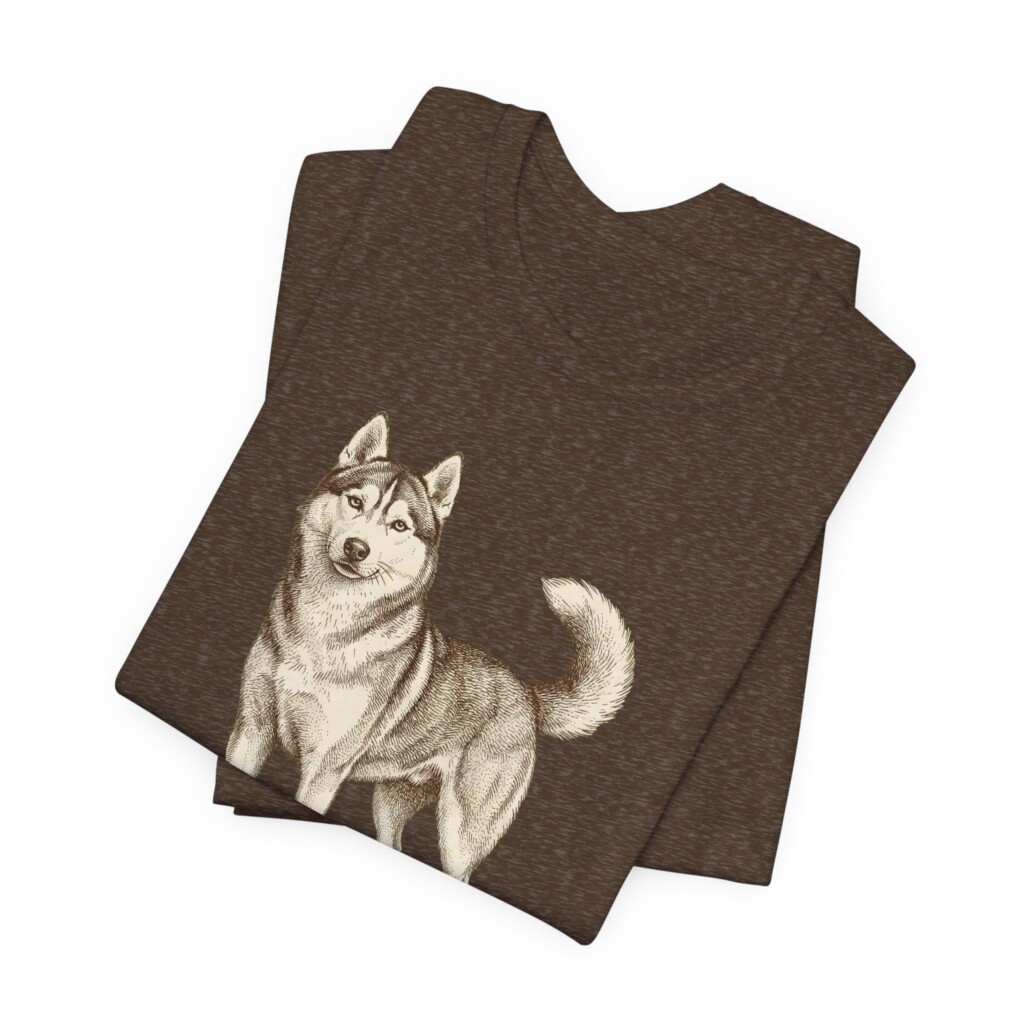 Husky Dad Shirt, Vintage Dog Sketch Tee, Dog Dad Gift