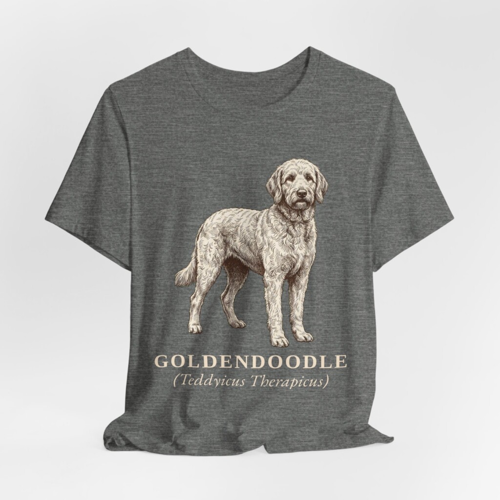 Goldendoodle Latin Shirt, Vintage Dog Sketch Tee, Dog Latin Gift