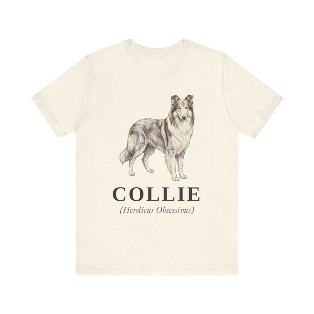 Collie Latin Shirt, Vintage Dog Sketch Tee, Dog Latin Gift