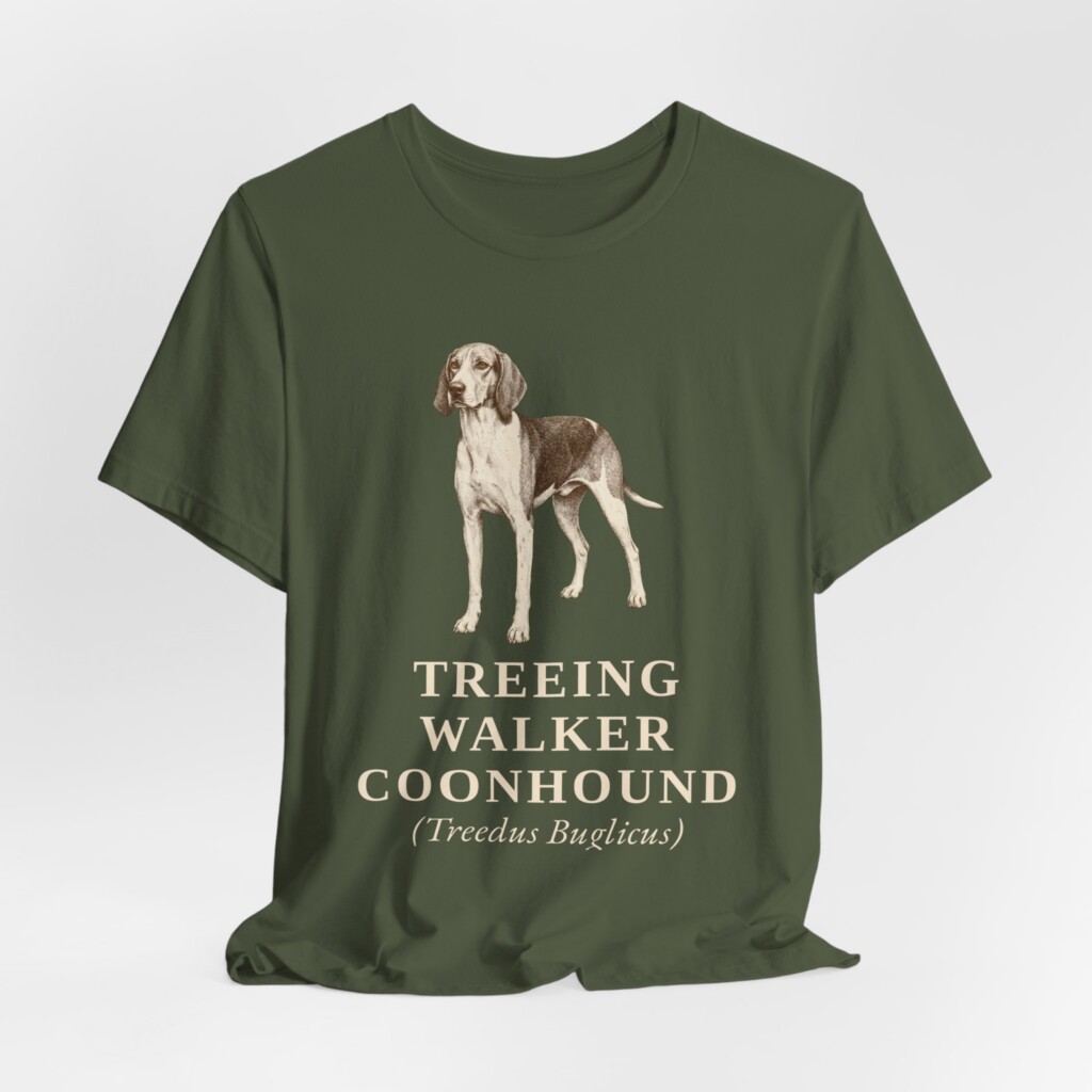 Treeing Walker Coonhound Latin Shirt, Vintage Dog Sketch Tee, Dog Latin Gift