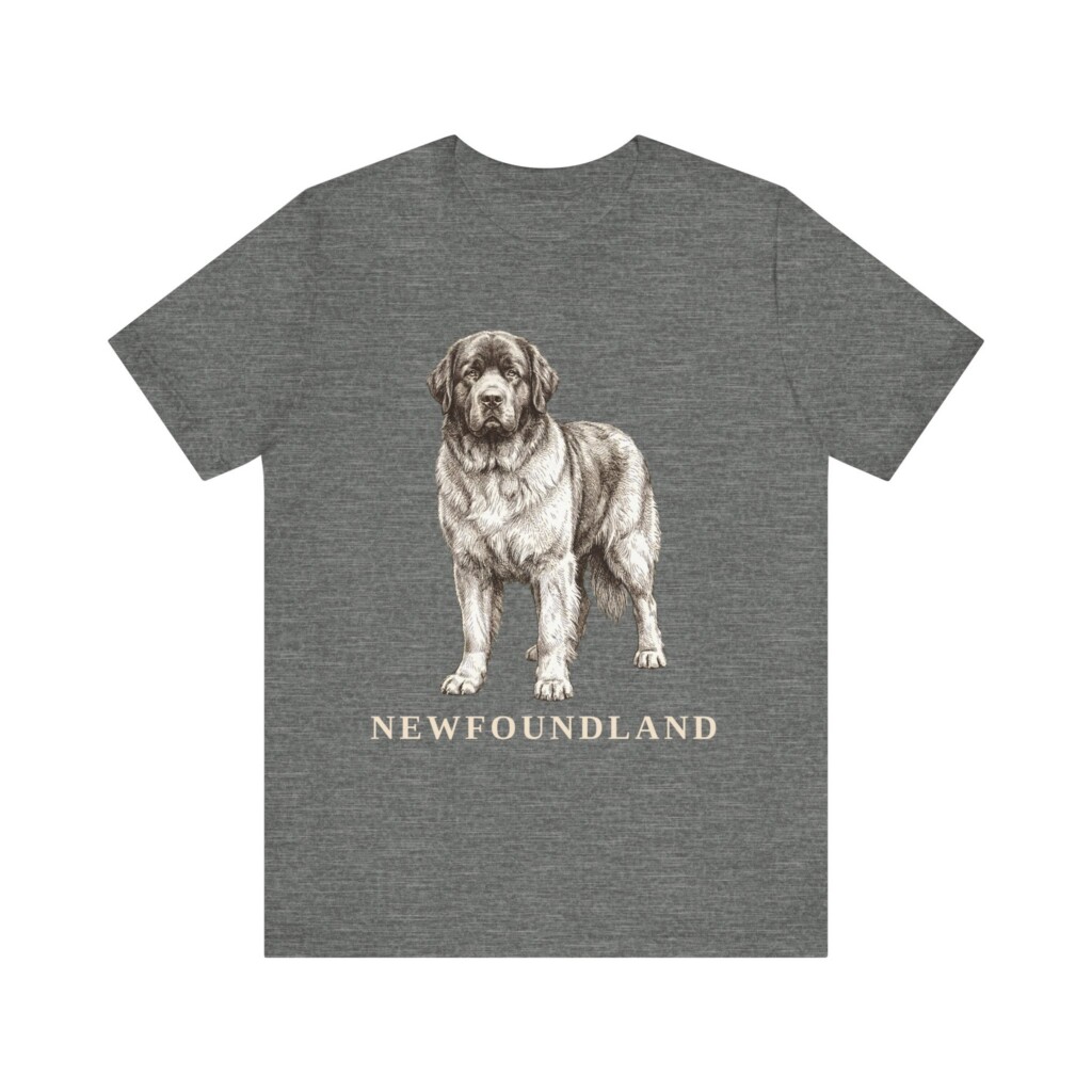Newfoundland Dog Lover Shirt, Vintage Dog Sketch Tee, Dog Lover Gift Newfoundland Dog Lover Shirt, Vintage Dog Sketch Tee, Dog Lover Gift