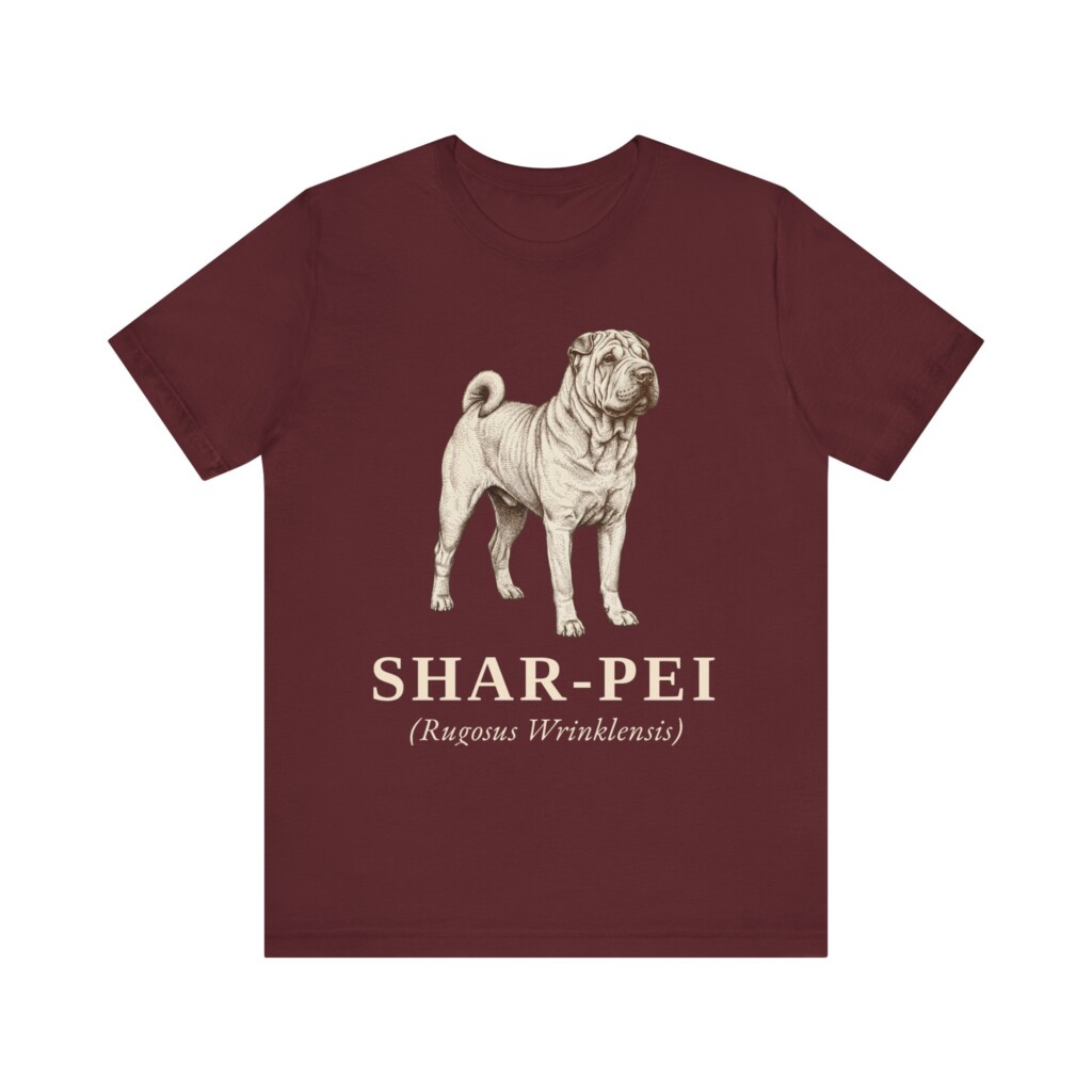 Shar-Pei Latin Shirt, Vintage Dog Sketch Tee, Dog Latin Gift