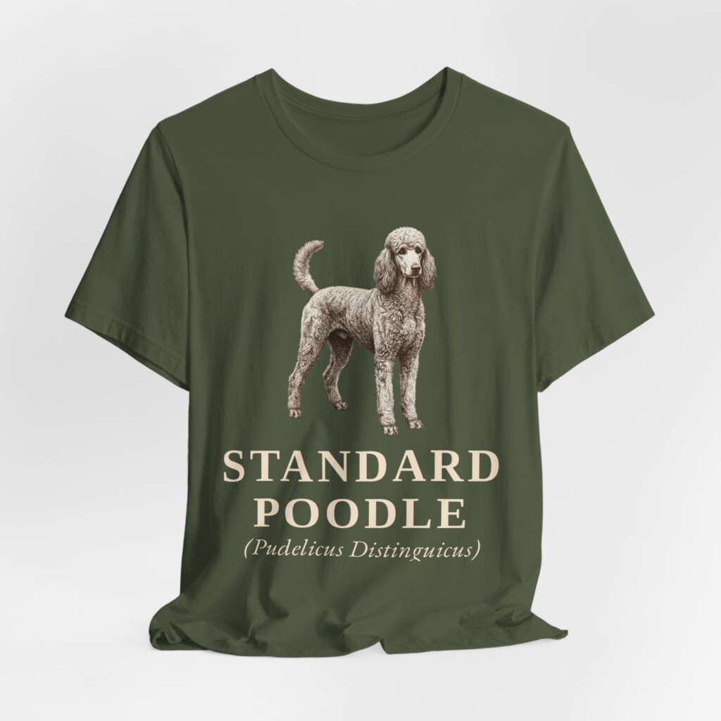 Standard Poodle Latin Shirt, Vintage Dog Sketch Tee, Dog Latin Gift