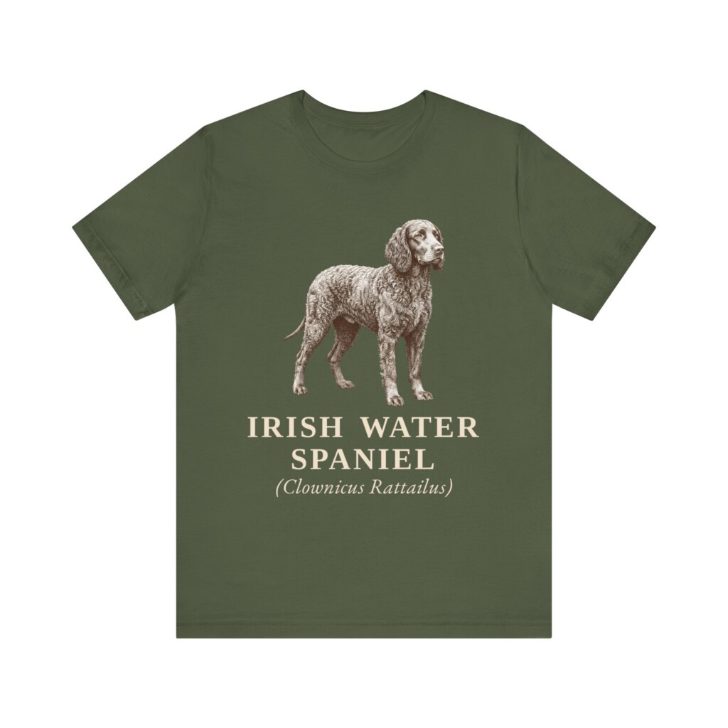 Irish Water Spaniel Latin Shirt, Vintage Dog Sketch Tee, Dog Latin Gift
