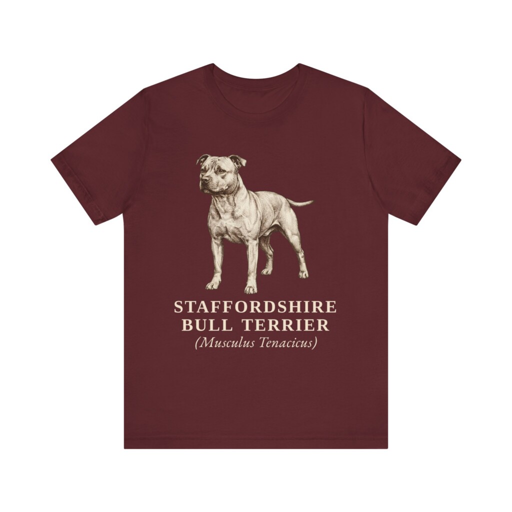 Staffordshire Bull Terrier Latin Shirt, Vintage Dog Sketch Tee, Dog Latin Gift
