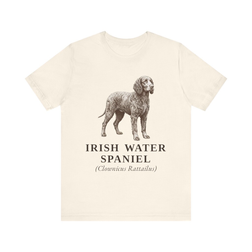Irish Water Spaniel Latin Shirt, Vintage Dog Sketch Tee, Dog Latin Gift