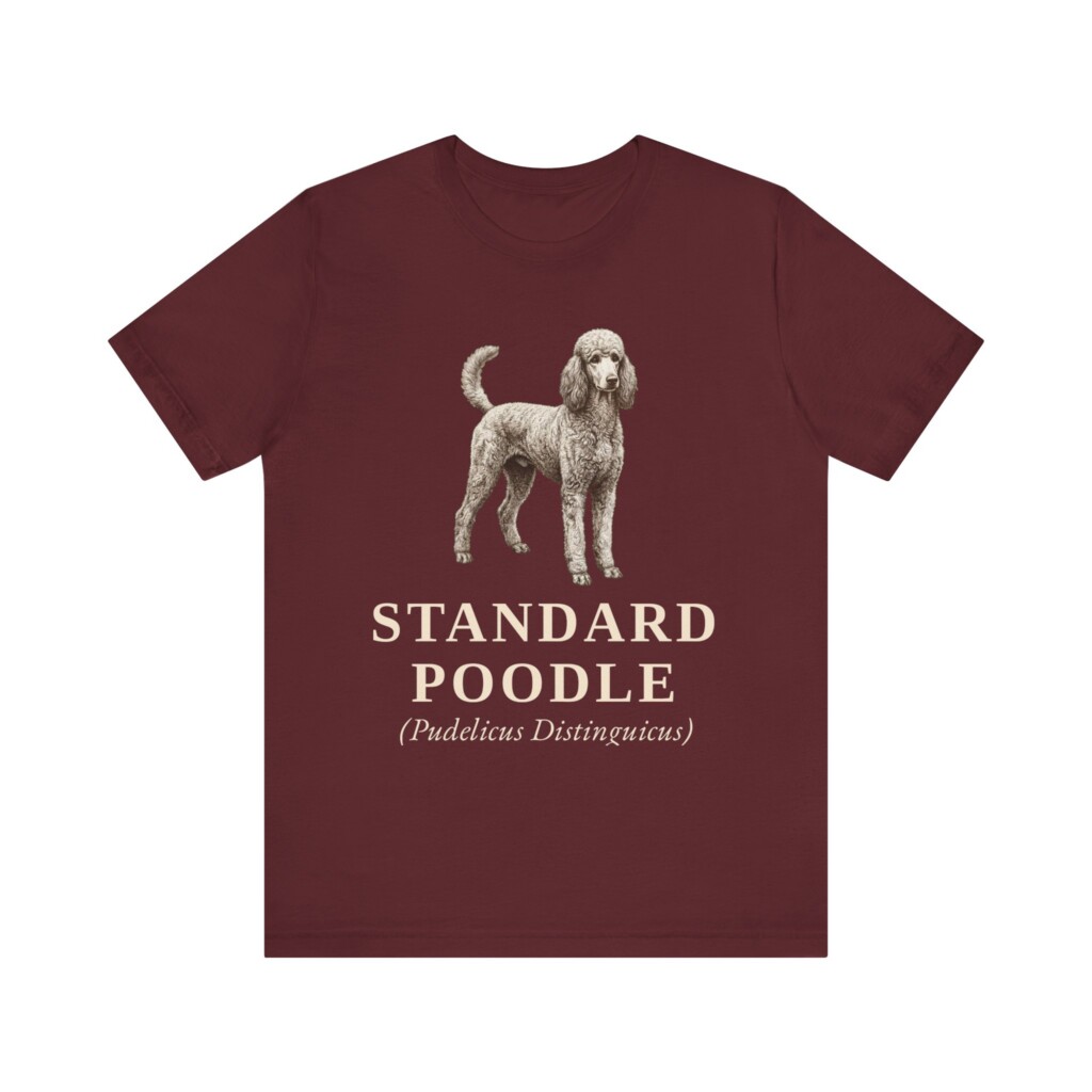 Standard Poodle Latin Shirt, Vintage Dog Sketch Tee, Dog Latin Gift