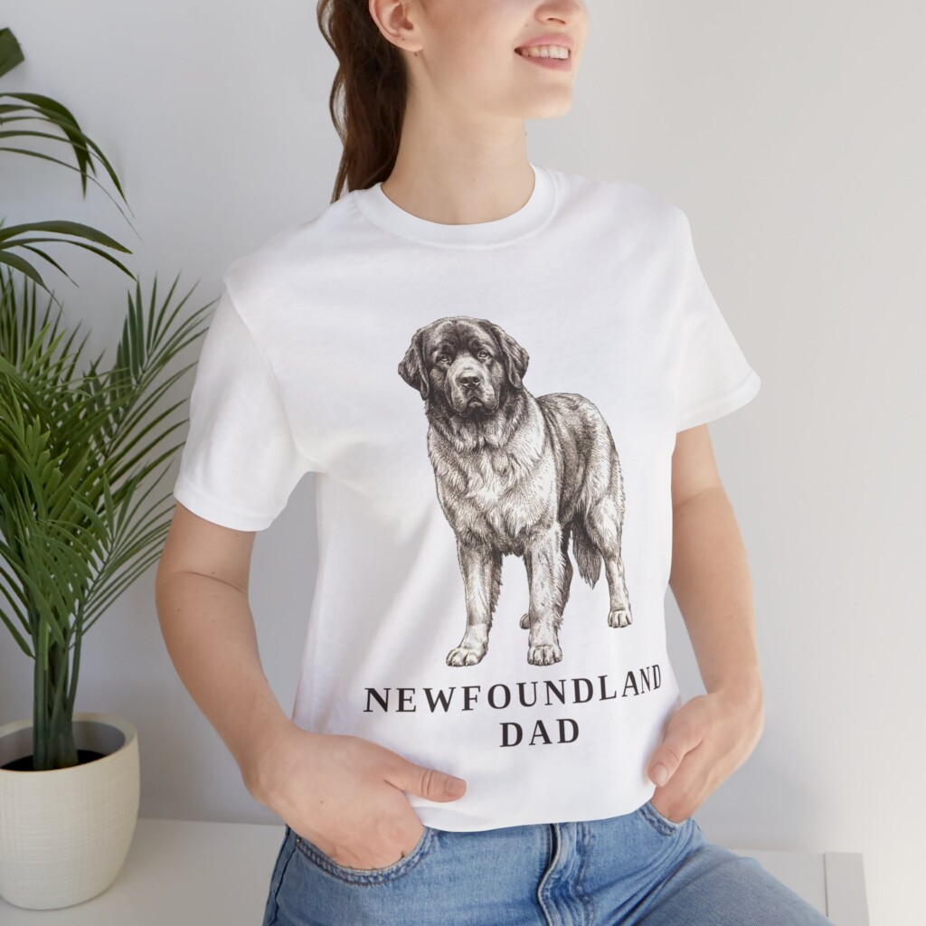 Newfoundland Dog Dad Shirt, Vintage Dog Sketch Tee, Dog Dad Gift