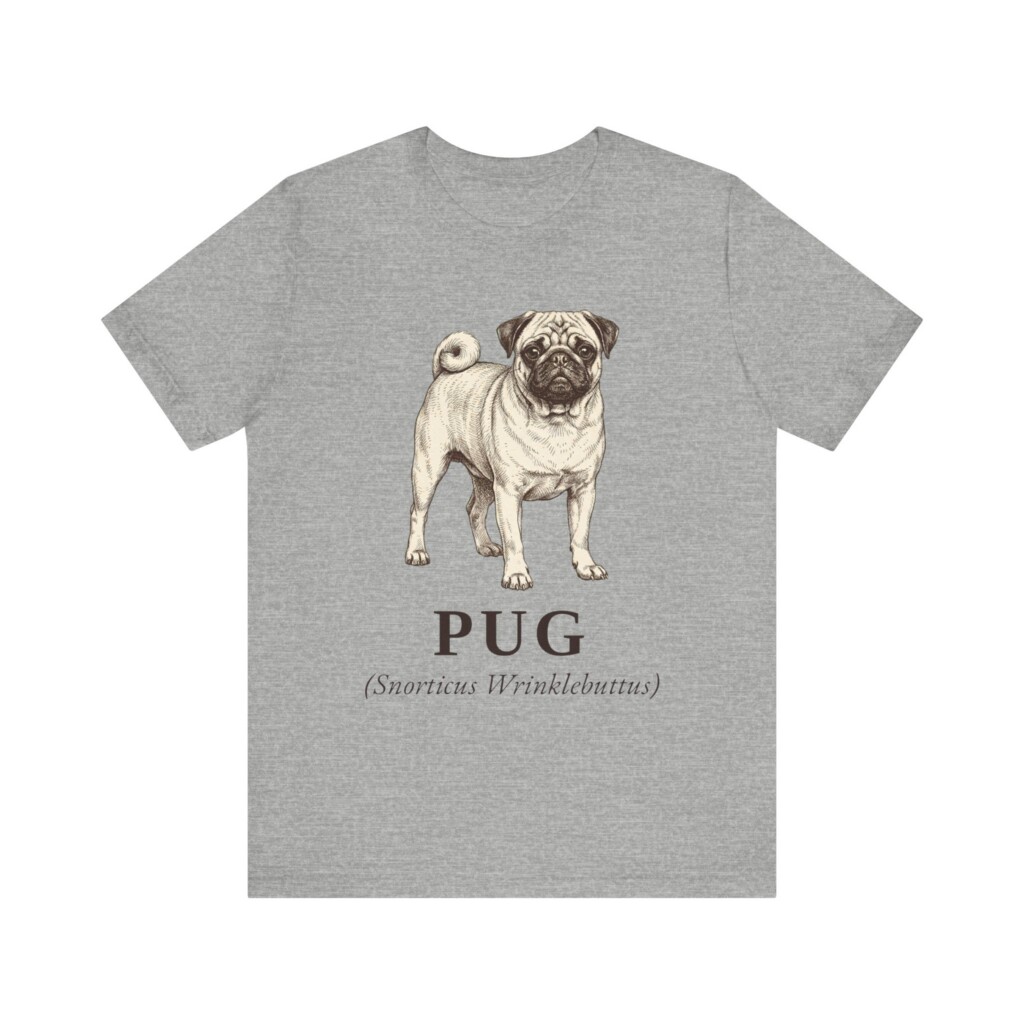 Pug Latin Shirt, Vintage Dog Sketch Tee, Dog Latin Gift