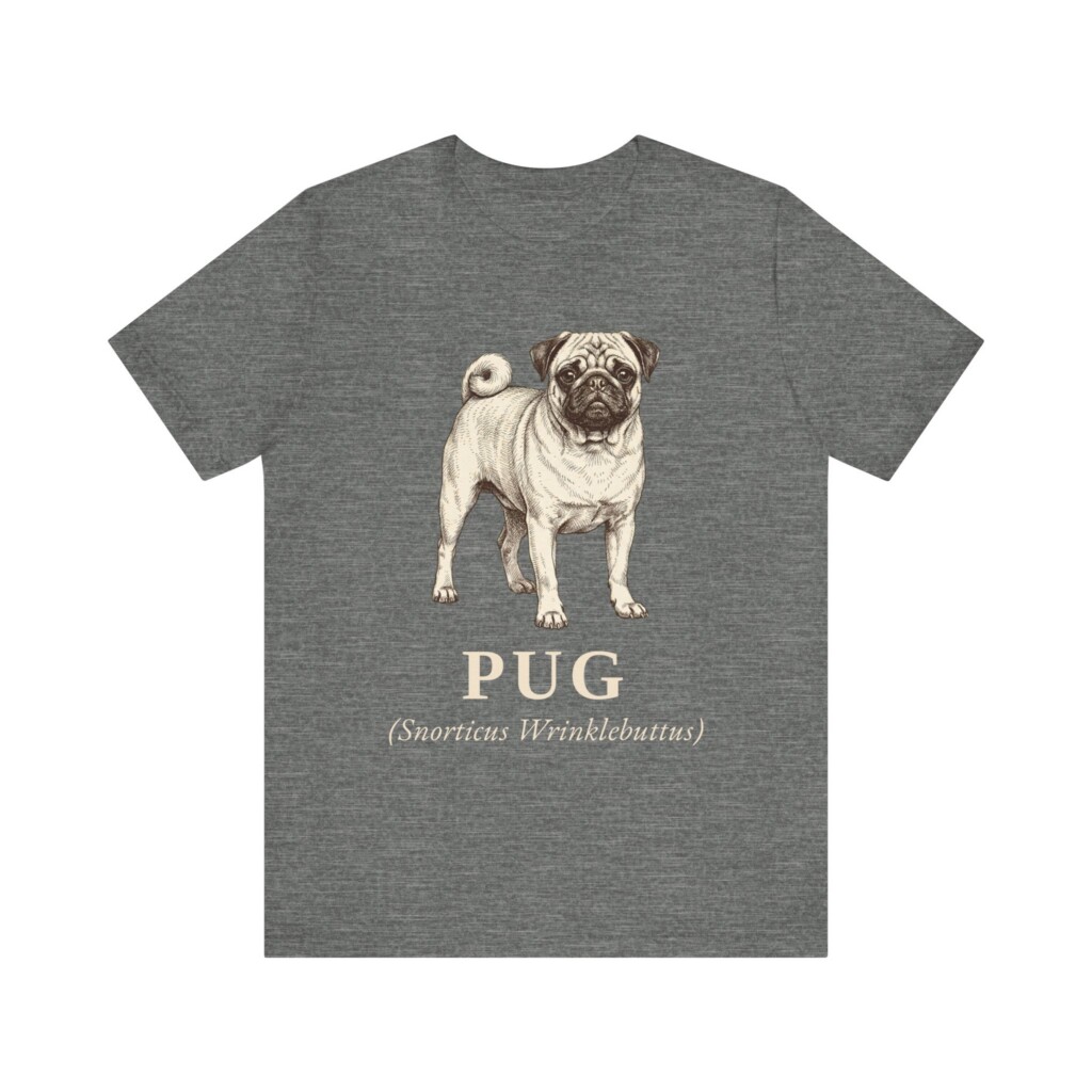 Pug Latin Shirt, Vintage Dog Sketch Tee, Dog Latin Gift
