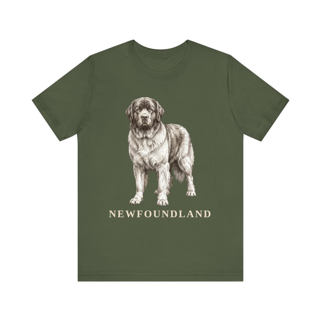 Newfoundland Dog Lover Shirt, Vintage Dog Sketch Tee, Dog Lover Gift Newfoundland Dog Lover Shirt, Vintage Dog Sketch Tee, Dog Lover Gift