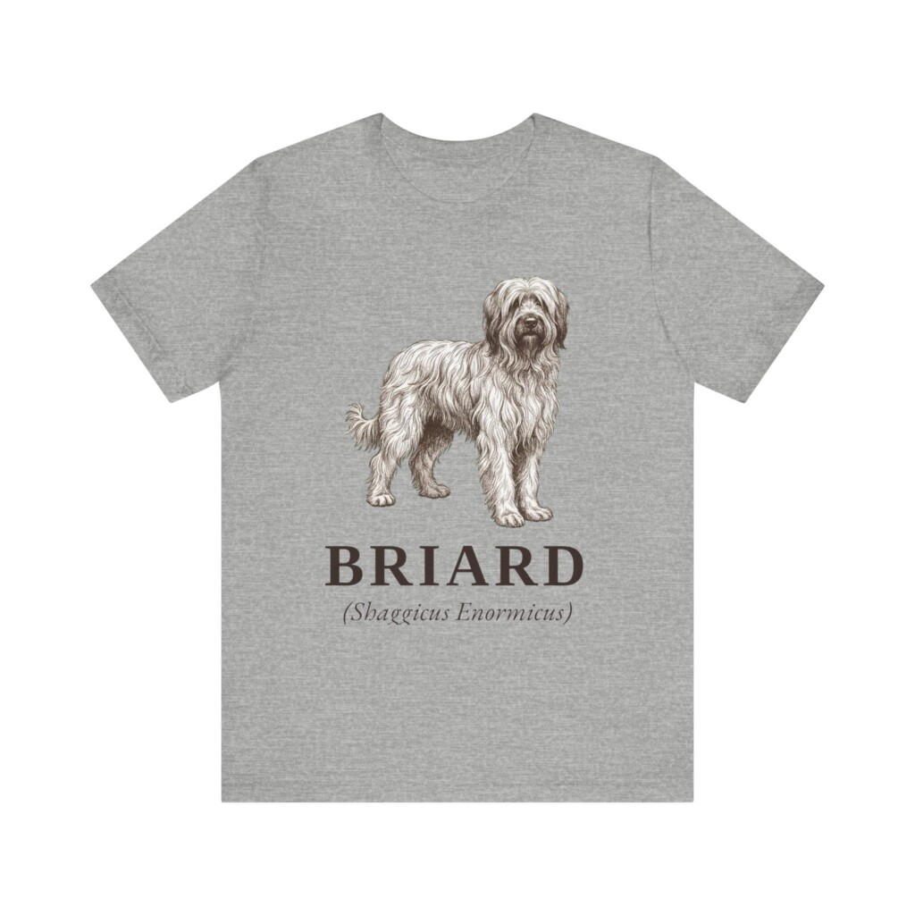 Briard Latin Shirt, Vintage Dog Sketch Tee, Dog Latin Gift
