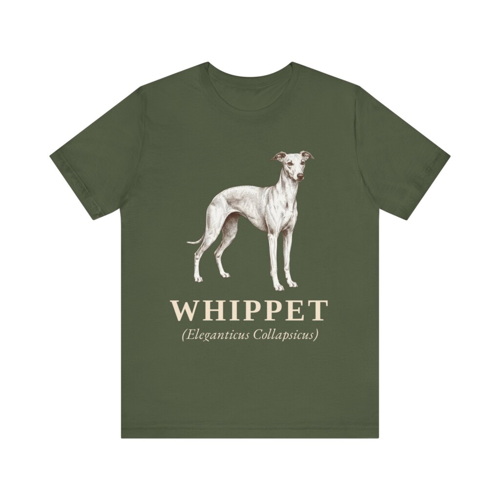 Whippet Latin Shirt, Vintage Dog Sketch Tee, Dog Latin Gift