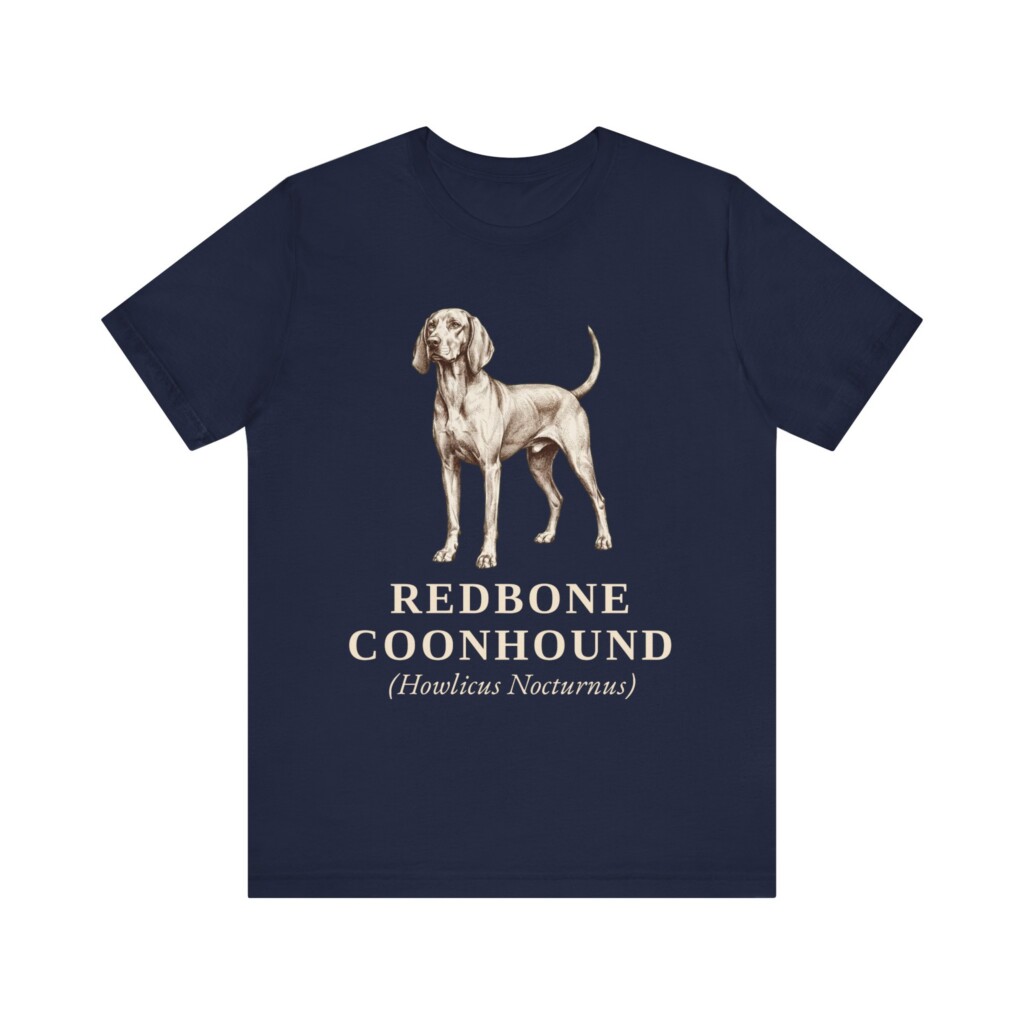 Redbone Coonhound Latin Shirt, Vintage Dog Sketch Tee, Dog Latin Gift