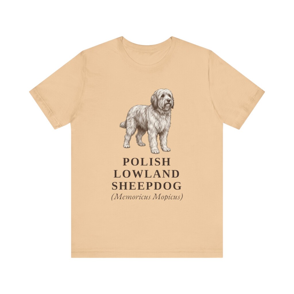 Polish Lowland Sheepdog Latin Shirt, Vintage Dog Sketch Tee, Dog Latin Gift