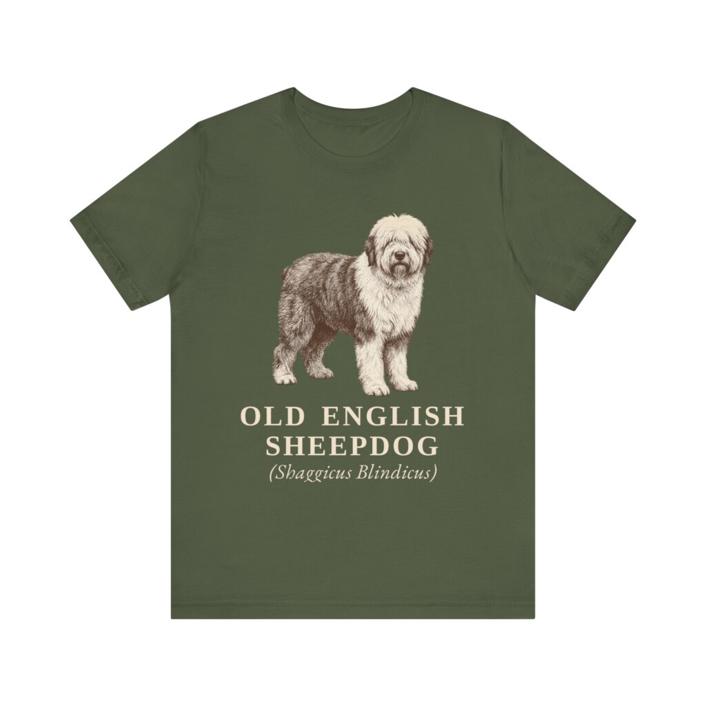 Old English Sheepdog Latin Shirt, Vintage Dog Sketch Tee, Dog Latin Gift