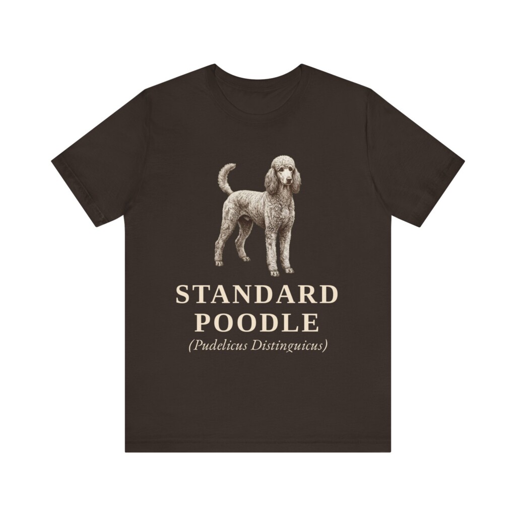 Standard Poodle Latin Shirt, Vintage Dog Sketch Tee, Dog Latin Gift
