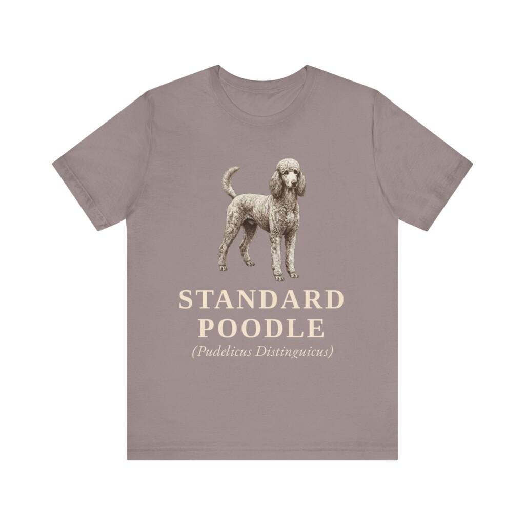 Standard Poodle Latin Shirt, Vintage Dog Sketch Tee, Dog Latin Gift